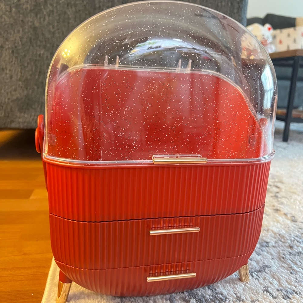 Red Makeup Holder